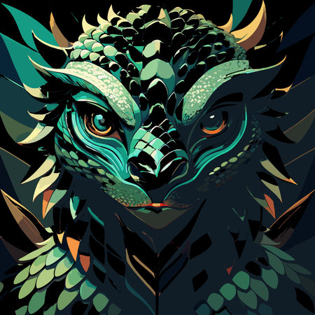 A creative digital illustration depicting Scaly abstract texture of reptilian wave skins in greens and browns, scaled surface composition, textured directional lighting, animalistic style, exotic and tactile mood, high-quality stock.. This AI-generated artwork features unique visual elements suitable for various commercial and editorial applications. AI-generated illustration.のイラスト素材