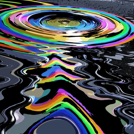 Mesmerizing abstract digital artwork featuring iridescent prismatic sheens and fluid wave dynamics...