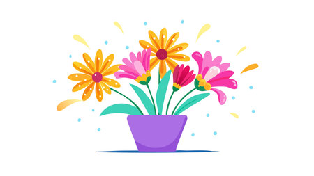 Captivating vibrant flat design with bold compositions and expansive negative space, perfect for dynamic layouts. Dew drop lighting infuses a fresh, sparkling allure, capturing romantic spring vibes through clean, precise vector artistry. Suited for visuals, greeting cards, wedding stationery, and seasonal promotions targeting creative professiona. AI-generated vector illustration. AI-generated illustration.のイラスト素材