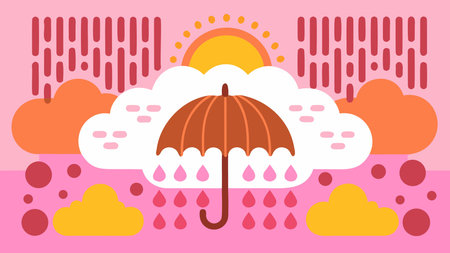 Dynamic modern graphic style utilizing cool grays and blues with bold forms and diffused stormy lighting to evoke a refreshing renewal mood. Perfect for applications in weather-themed , digital banners, branding materials, and seasonal promotions targeting creative industries. Versatile artwork ideal for web design, app graphics, posters. AI-generated vector illustration. AI-generated illustration.のイラスト素材