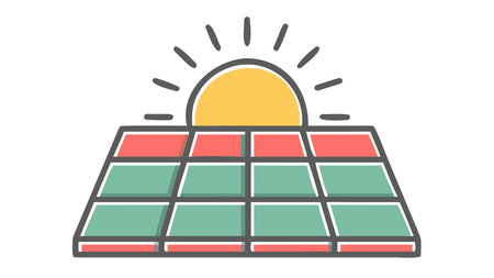 Vibrant flat vector design with bold centered layout,  negative space, and dynamic sun flare...