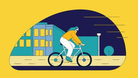 A creative digital illustration depicting Minimal line art bicycle commuting through city, thin lines suggesting speed, monochrome with speed lines, horizontal motion composition, urban eco style, free-spirited mood.. This AI-generated artwork features unique visual elements suitable for various commercial and editorial applications. AI-generated illustration.のイラスト素材