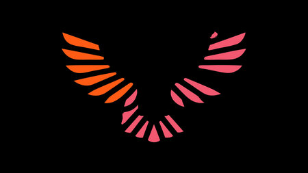 A creative digital illustration depicting Minimal line art of soaring eagle in flight, single...