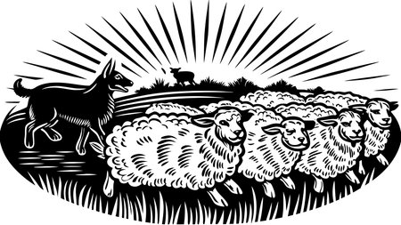 Whimsical cartoon vector artwork in bold stroke style featuring soft pastoral glow lighting and dynamic action composition. Conveys adorable determination through playful short-legged character design and vibrant charm. Ideal for children's books, farm-themed graphics, pet merchandise, greeting cards, educational materials, animations, and family-oriented mar. AI-generated vector illustration. AI-generated illustration.のイラスト素材