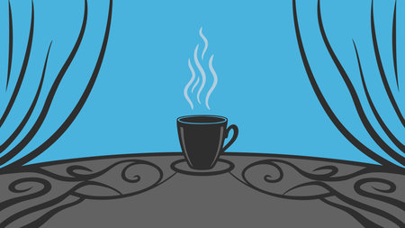 Minimalist continuous single-line stroke design with elegant curves and dynamic rising vapor swirls, evoking cozy morning warmth and aromatic invitation through subtle lighting effects. Perfect for cafe menus, beverage packaging, promotional graphics, social media posts, and branding in food industry. Clean scalable vector format suits digital and print appli. AI-generated vector illustration. AI-generated illustration.のイラスト素材