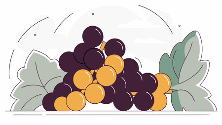 Illustrative vector design featuring clustered composition with simulated diffused natural lighting, evoking a rich, bountiful mood of abundance and freshness. Perfect for uses in food packaging, restaurant menus, agricultural promotions, and digital visuals appealing to food brands and designers. Scalable artwork ensures versatility for . AI-generated vector illustration. AI-generated illustration.のイラスト素材