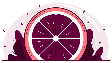 Dynamic one-line vector artwork featuring fluid continuous single strokes, asymmetrical composition, bold outlines, bright highlight accents, and energetic dripping lines to evoke a zesty, vibrant mood. Ideal for uses in food and beverage branding, citrus packaging, restaurant menus, promotional graphics, and fresh produce materials. Vers. AI-generated vector illustration. AI-generated illustration.のイラスト素材