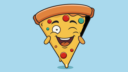 Playful illustrative style featuring whimsical food character design with cheeky expressions, tilted composition, and warm cheesy melt lighting for an indulgent, fun mood. Ideal for restaurant menus, food packaging, social media campaigns, and children's materials targeting families and food enthusiasts. Versatile graphic appeals to creative agencie. AI-generated vector illustration. AI-generated illustration.のイラスト素材