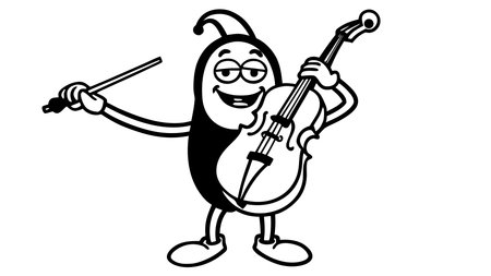 Playful vector character art blending sophisticated grooves with vibrant purple gradients and warm stage lighting, evoking a fun yet elegant mood. Ideal for food industry branding, music event promotions, children's entertainment graphics, and whimsical visuals in digital and print media. Versatile design suits apparel, packaging, and social campaig. AI-generated vector illustration. AI-generated illustration.のイラスト素材