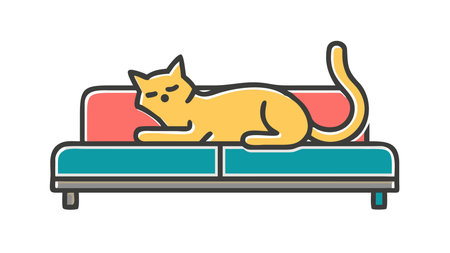 Minimalist line and fill graphic style with soft diffused lighting, relaxed sophisticated mood, horizontal composition, and ample whitespace for versatile design flexibility. Ideal for luxury branding, fashion prints, pet product packaging, graphics, home decor elements, and digital media targeting elegant aesthetics and pet enthusiasts. Scalable . AI-generated vector illustration. AI-generated illustration.のイラスト素材