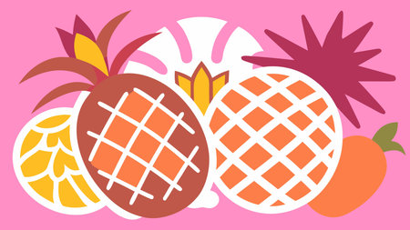 Elegant vector line art showcases intricate interwoven outlines with subtle texture shading, capturing an exotic and refreshing mood in a vertical composition. Ideal for uses like tropical packaging, beverage branding, food menus, wellness graphics, and lifestyle designs. Versatile high-resolution graphic suits print and digital formats for food in. AI-generated vector illustration. AI-generated illustration.のイラスト素材