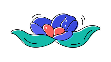 Organic illustrative vector style with fresh morning dew lighting evokes a natural and surprising mood through whimsical blooming composition. Ideal for botany education, healthy eating campaigns, food packaging designs, agricultural promotions, and children's nature books targeting health-conscious consumers and eco-friendly brands. Versatile for digital gra. AI-generated vector illustration. AI-generated illustration.のイラスト素材