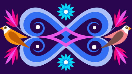 Elegant vector composition with looping motifs and cosmic glow, capturing eternal meditative essence...