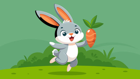 Playful vector graphic art with dynamic diagonal motion, soft morning light, and fluffy details evoking joy and whimsy in a lush green setting. Ideal for children's books, greeting cards, stickers, apparel prints, educational materials, and campaigns targeting kids and families. Versatile design suits digital animations, print media, and fun brandin. AI-generated vector illustration. AI-generated illustration.のイラスト素材