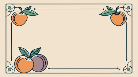 Sophisticated vector artwork showcasing delicate continuous lines and subtle emboss shading in a rectangular ornamental composition, creating an elegant decorative mood. Perfect for use in invitations, packaging, greeting cards, stationery, and web graphics for food brands, lifestyle products, and graphic design projects. This versatile, clean desi. AI-generated vector illustration. AI-generated illustration.のイラスト素材