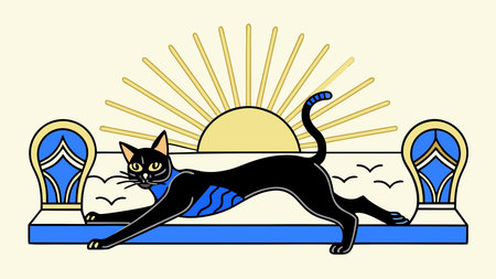 Sophisticated art deco vector design showcasing precise line artistry, opulent gold highlights, and gentle dawn-inspired glow for an aura of grace and luxury. Ideal for high-end branding, fashion graphics, premium packaging, and upscale digital media campaigns targeting luxury markets. Its elongated format offers versatility in layouts for editorial and adver. AI-generated vector illustration. AI-generated illustration.のイラスト素材