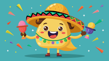 Vibrant vector design evoking a playful fiesta atmosphere through textured details, dynamic light bursts, and energetic composition. Perfect for applications like restaurant menus, party invitations, themed merchandise, and promotional graphics in food and event industries. Its cultural cheer and bold colors attract designers, marketers, and celebr. AI-generated vector illustration. AI-generated illustration.のイラスト素材