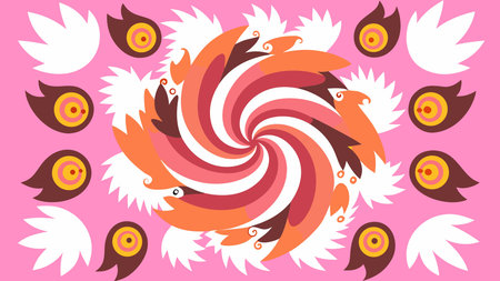A creative digital illustration depicting Vector abstract birds as swirling feather patterns, organic abstract style with purple and pink, vortex spiral composition, dreamy ethereal mood, iridescent lighting gradients, 123RF premium graphic.. This AI-generated artwork features unique visual elements suitable for various commercial and editorial applications. AI-generated illustration.のイラスト素材