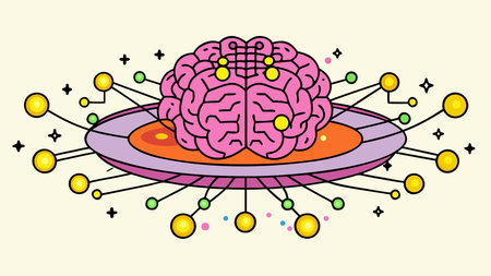 A creative digital illustration depicting AI futuristic tech holographic brain neural networks glowing blue particles, central subject orbiting data streams, sci-fi ethereal lighting innovative visionary mood 3D render stock. This AI-generated artwork features unique visual elements suitable for various commercial and editorial applications. AI-generated illustration.のイラスト素材