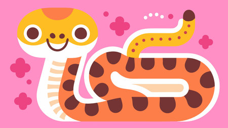 Delightful child's doodle-style minimal line drawing with black lines and two dots for eyes on...