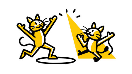 Playful cartoon style with vibrant colors, energetic dance poses, dramatic spotlight effects, and whimsical charm evoking triumphant fun and joy. Ideal for children's books, animations, greeting cards, posters, party decorations, and merchandise in family entertainment and education sectors. Versatile digital design for promotional graphics, apps, and whimsic. AI-generated vector illustration. AI-generated illustration.のイラスト素材