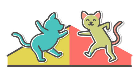 Dynamic 3D rendered digital artwork featuring lively animal figures in a spirited, rhythmic motion with diagonal composition and striking rim lighting for dramatic highlights. Ideal for children's books, animations, educational graphics, greeting cards, and playful campaigns targeting families and young audiences. Versatile asset with high commercia. AI-generated vector illustration. AI-generated illustration.のイラスト素材