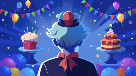 A creative digital illustration depicting Anime silhouette of elder's head in bow-tied hat,...