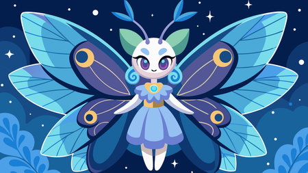 Enchanting graphic style blends cute strength with triumphant fantasy mood, featuring abstract silk thread patterns and dew sparkle lighting for a mystical night composition. Ideal for premium wallpapers, book covers, gaming backgrounds, apparel prints, promotional graphics, and digital media projects. Versatile artwork suits creative designers, fantasy enthu. AI-generated vector illustration. AI-generated illustration.のイラスト素材