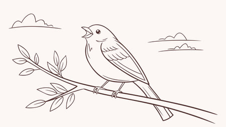 Minimalist one-line vector artwork crafted with continuous strokes, evoking cheerful serenity and subtle dawn pink glows in a clean, expressive style. Perfect for uses including greeting cards, logos, apparel prints, web icons, stationery, and nature-inspired branding materials. This scalable design suits graphic designers, illustrators, and market. AI-generated vector illustration. AI-generated illustration.のイラスト素材