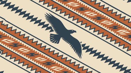 Artisanal textile design featuring blurred weave textures in tribal rusts and indigos, enhanced by warm firelight ambiance for an adventurous cultural mood. Ideal for fashion fabrics, interior textiles, branding graphics, packaging, and lifestyle materials. Versatile high-resolution style suits print, web, and apparel industries targeting bohemian a. AI-generated vector illustration. AI-generated illustration.のイラスト素材