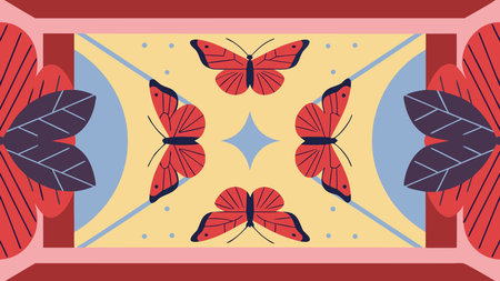 A creative digital illustration depicting Delicate mandala of butterfly wings and feathers in iridescent pastels, feather-light close-up composition, soft diffused morning light, hyper-detailed macro photography style, whimsical and delicate . This AI-generated artwork features unique visual elements suitable for various commercial and editorial applications. AI-generated illustration.のイラスト素材