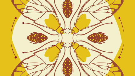 Luminous jewel-toned mandala design merges biological evolution with intricate symmetry and soft...