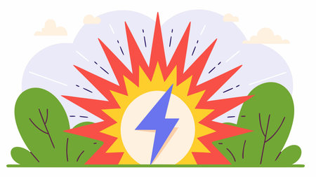 Dynamic plasma graphic style with jagged energy lines and dramatic thunderbolt lighting, creating an explosive and electrifying mood. Perfect for high-impact visuals in tech branding, energy promotions, gaming graphics, website headers, posters, and digital media campaigns. Versatile artwork appeals to designers seeking powerful, innovative designs for commer. AI-generated vector illustration. AI-generated illustration.のイラスト素材