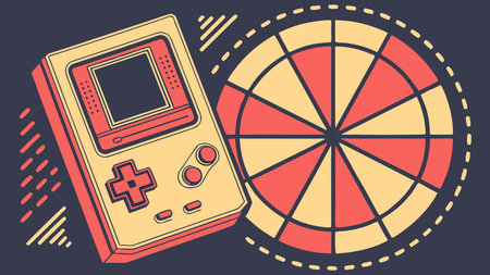 A creative digital illustration depicting Pixel mandala in retro 8-bit blocks of primary colors,...