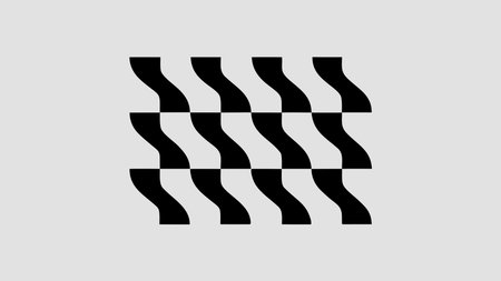 Escher-inspired digital creation with disorienting wavy patterns of impossible triangles in vibrant...