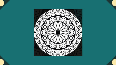Elegant minimalist line art style with intricate fine lines and symmetrical repetitive patterns, evoking a serene meditative mood through subtle depth and monochrome tones. Ideal for wellness branding, yoga studios, spa interiors, mindfulness apps, premium stationery, and therapeutic decor. Versatile digital design for printing, web graphics, and r. AI-generated vector illustration. AI-generated illustration.のイラスト素材