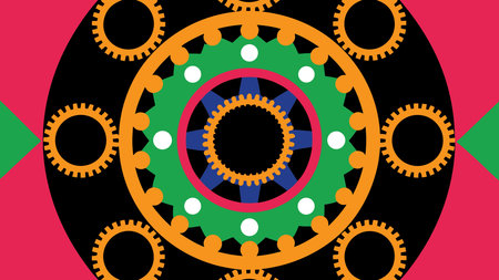 Ornate steampunk digital pattern fusing Victorian inventor elegance with mechanical intricacy and...