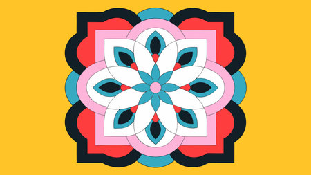 Captivating digital artwork embodying hypnotic symmetry and rhythmic geometric elegance, fostering a...