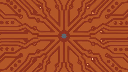 Innovative tech schematic style digital artwork evoking a wired, futuristic mood through intricate...