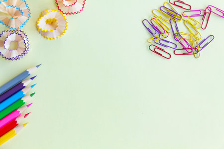 Stationery for work, sales and study on a light yellow background.