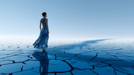 Water crisis and water shortage in summer during long drought is a global problem of drought on the planet.の素材
