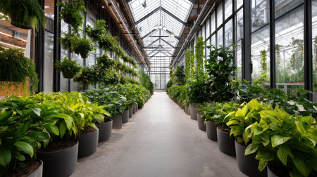 Agricultural robot and autonomous car working in smart farm, future 5G technology with smart farming concept. Modernization and implementation of new technologies in agricultural direction.の素材