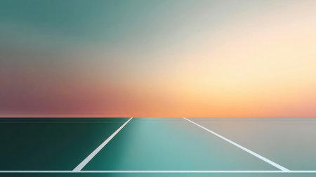 Abstract tennis background for sport game illustration with copy space in minimalist style. Tennis court top view. Ideal for sports events, competitions, poster, background.の素材