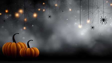 Halloween pumpkin on abandoned old road and medieval castle on the backgroundの素材