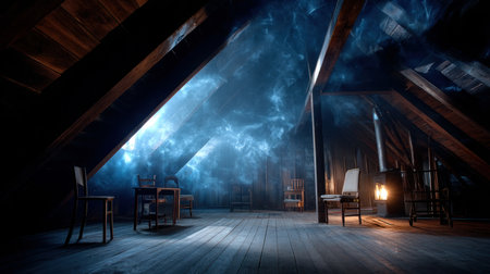 Halloween pumpkin on abandoned old road and medieval castle on the backgroundの素材