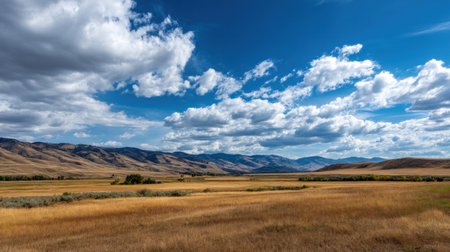 Summer landscape. Beautiful summer mountain panorama. Natural background USA. Green mountains and layers of hills. Election day in USA. America day. Festive mood on President's day.の素材