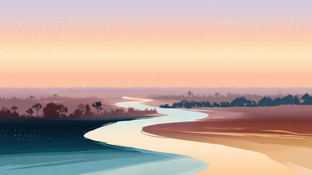 Summer landscape. Beautiful summer mountain panorama. Natural background USA. Green mountains and layers of hills. Election day in USA. America day. Festive mood on President's day.の素材