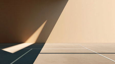 Abstract tennis background for sport game illustration with copy space in minimalist style. Tennis court top view. Ideal for sports events, competitions, poster, background.の素材