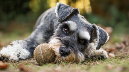 Cute fat dog sad because of excess weight. Modern problem of obesity in pets due to overfeeding with food and treats. Concept of diet and fight against excess weight in dogs and awareness of animal health.の素材