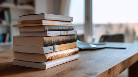 Abstract blurred empty interior space of college or university study. Blurred classroom with bookshelves with defocus effect. use for background or backdrop in bookstore, business or education resource concept.の素材